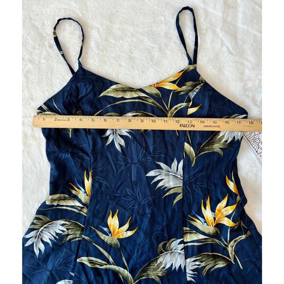 Paradise Found Hawaii Vintage Blue Spaghetti Strap Short Sundress Size Large - Picture 4 of 12